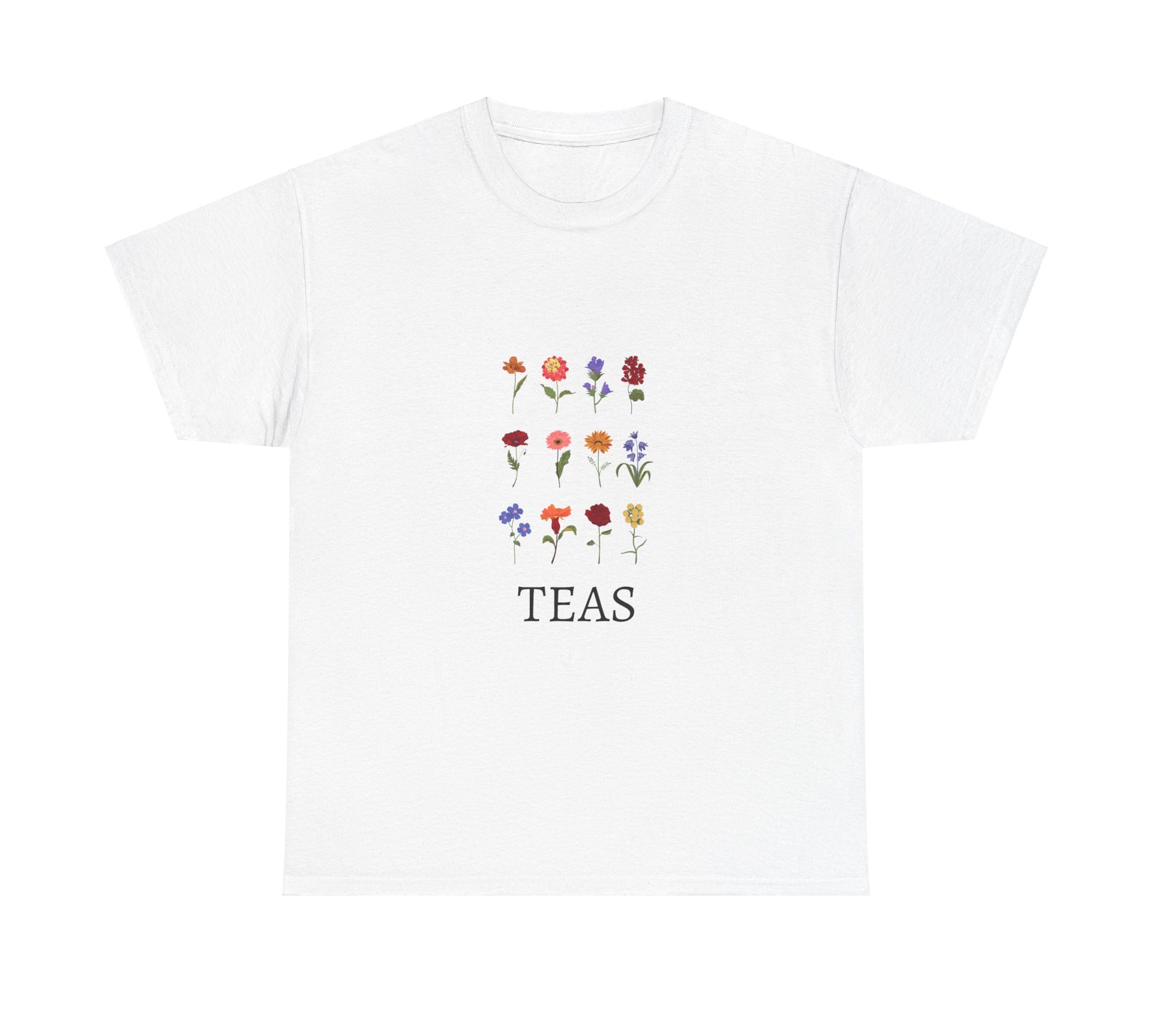 Unisex Heavy Cotton Tee (TEA FLOWERS)