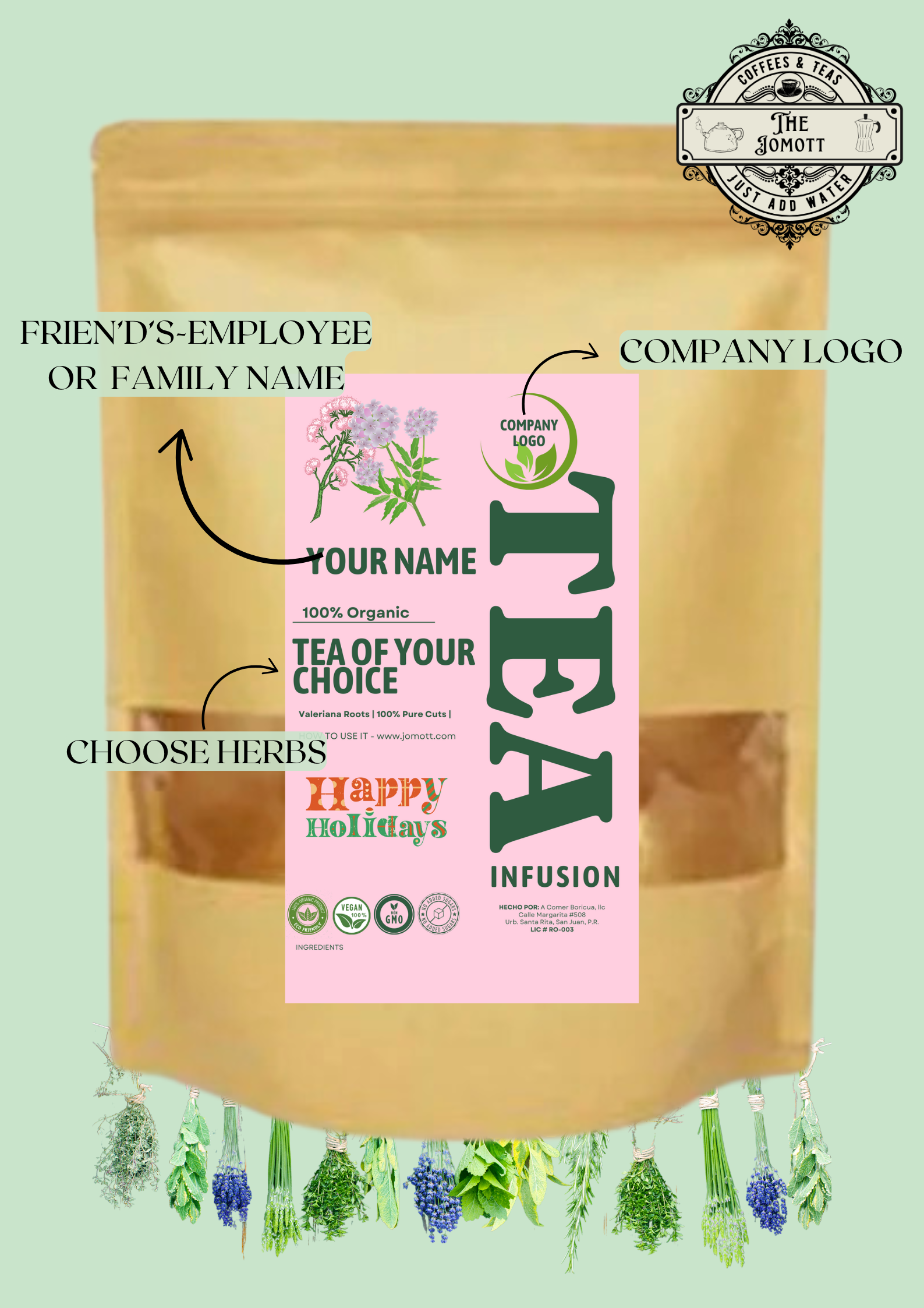 4 OUNCES TEA BAGS (PERSONALIZED)