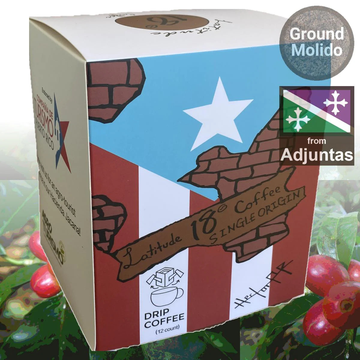 DRIP COFFEE BOX (12 COUNTS)  100% ARÁBICA, ADJUNTAS P.R. ( Video Explicativo)