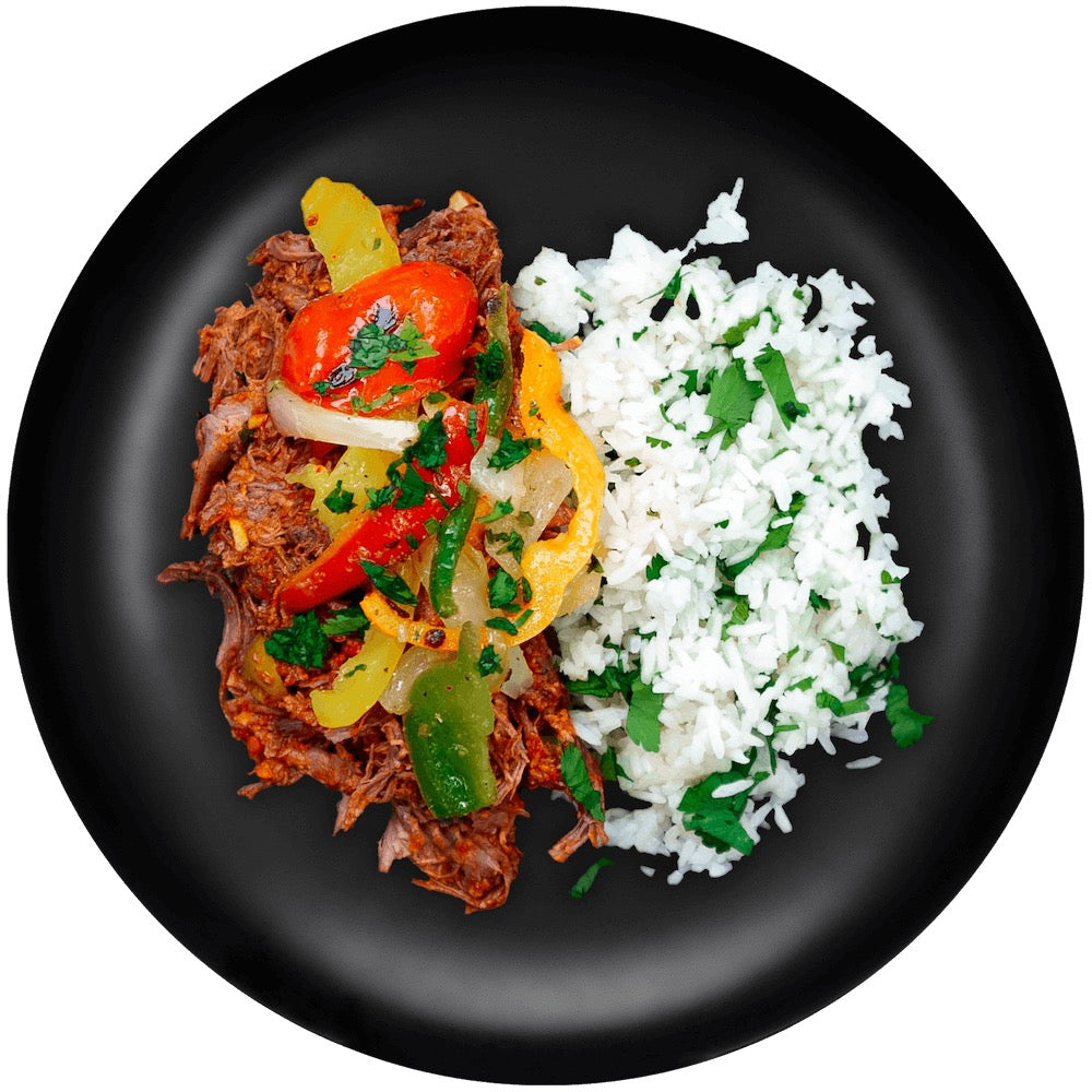 LOUISIANA BOY W/ SMOKED PERNIL SAUTEED IN VEGGIES SOFRITO & WHITE RICE