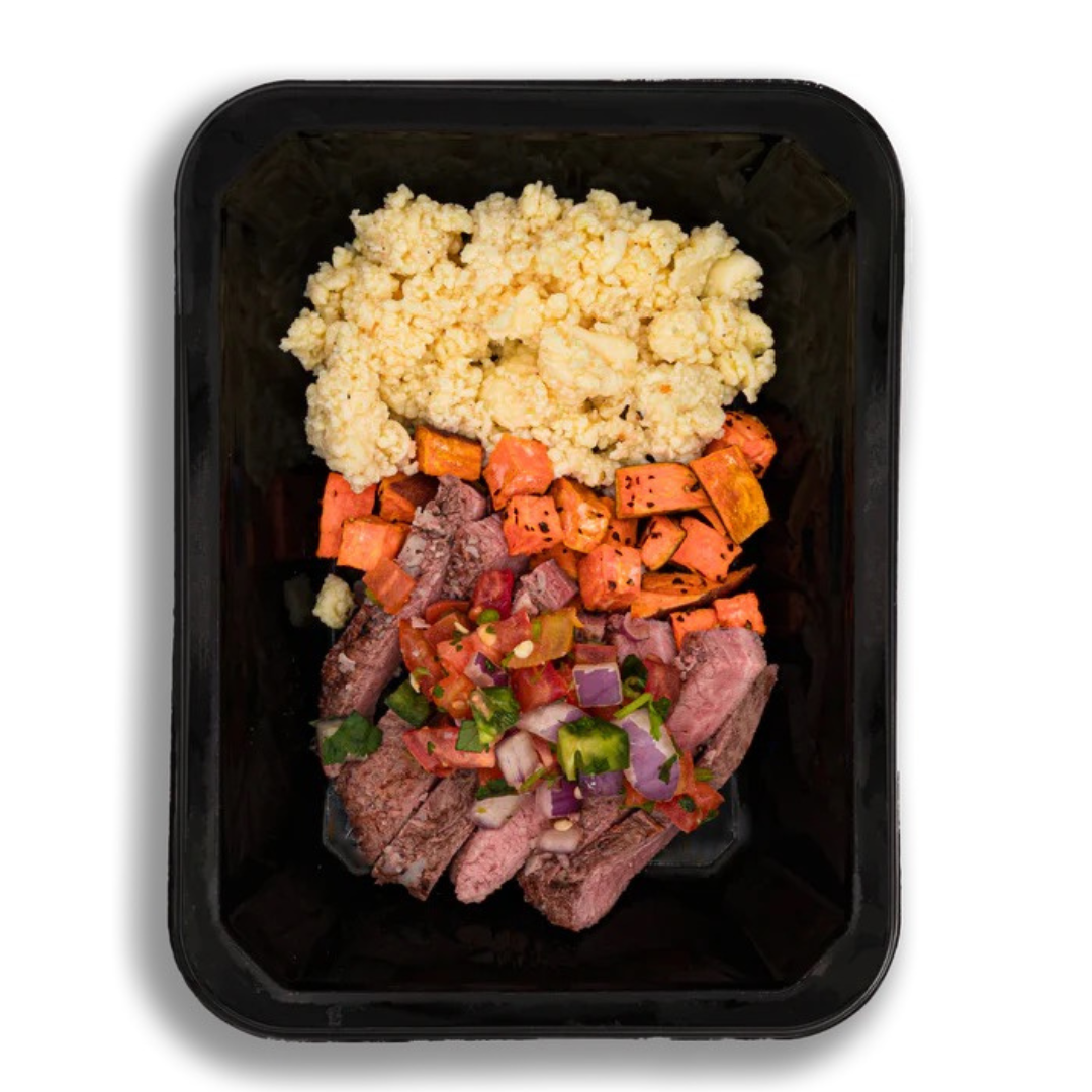 ARROZ COLIFLOR-BEEFSTEAK (CHIMICHURRI CASERO) ANGUS Y VEGETALES DE TEMPORADA