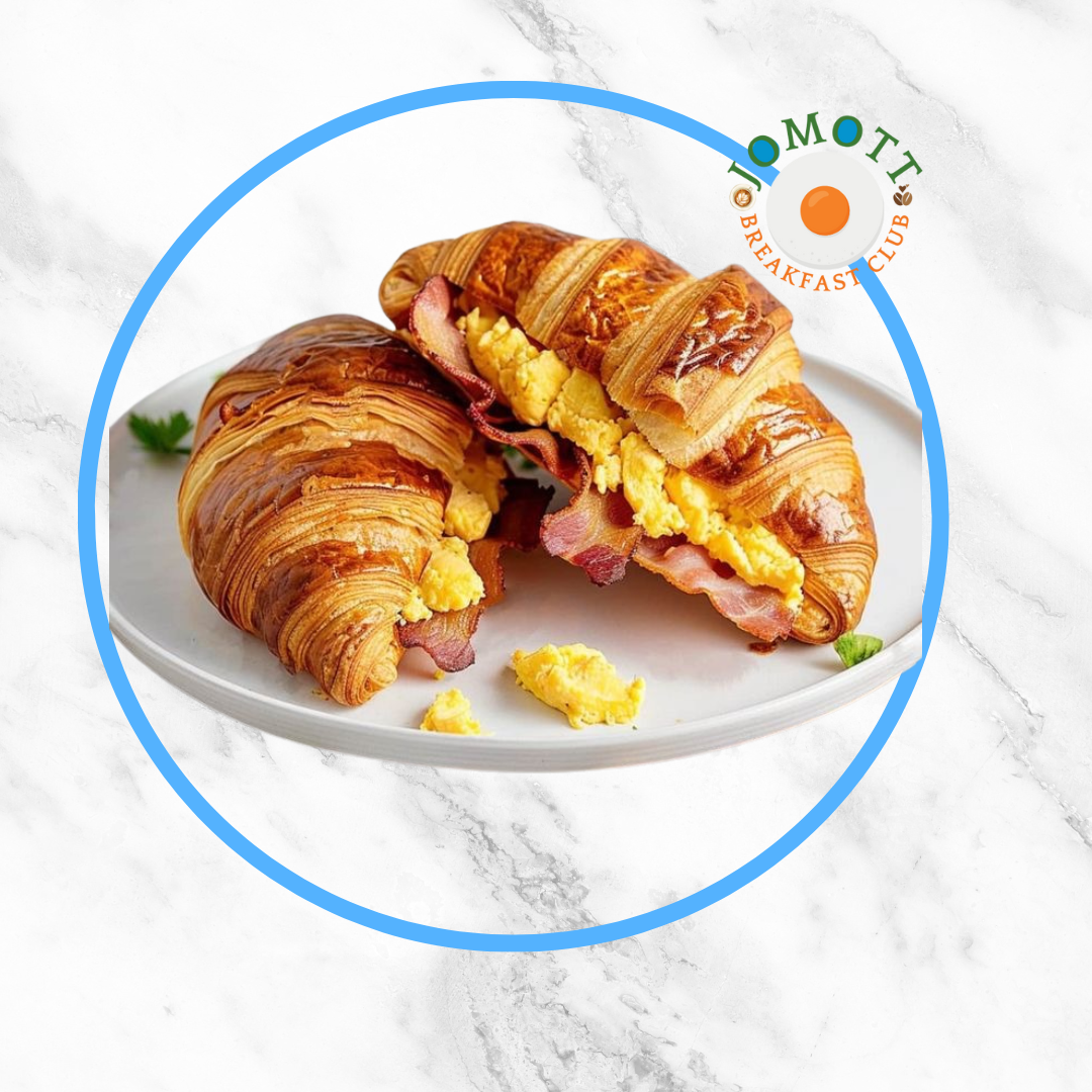 BLACK FORREST HAM-SCRAMBLED EGGS-SWISS CHESSE CROISSANT